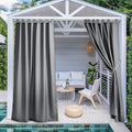 NICETOWN 2 Panels Patio Outdoor Curtains 108" Length, Thermal Insulated Tab Top Light Blocking Vertical Drapes Waterproof Indoor Outdoor Panels for Lawn & Garden, Dark Grey, W55 x L108
