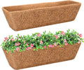 Riare 2 Pack 36 Inch Rectangle Coconut Liners for Planters, Natural Coconut Fiber Planter Liners, Window Box Liner Trough Coco Liner for Outdoor Flower, Garden Wall, Deck & Fence Planter Boxes