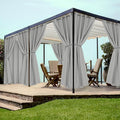 HolidayIdeas Grommet Outdoor Curtains for Patio Waterproof 8 Pcs All Weather Balcony Outside Curtains for Apartments, Gazebo, Pergolas, Porch, 54x108 Inch, Silver Grey