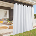 RYB HOME Extra Wide Outdoor Curtains for Patio Waterproof Heavy Duty Thermal Insulated in Summer Full Coverage Privacy for Porch, Gazebo & Pergola, W100 x L84, Greyish White, 1 Panel