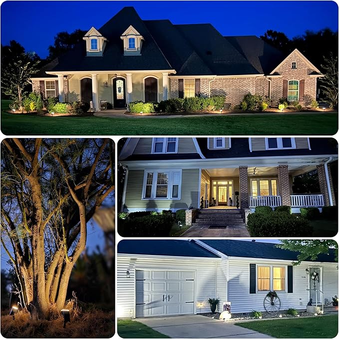 Solar Spot Lights Outdoor 63 LED 3 Lighting,Waterproof IP65 Modes Spotlights for Outside House Yard Garden Landscape Lights 4 Pack (Natural Light)
