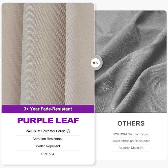 PURPLE LEAF 6.5' X 10' Left-right Tilt Patio Umbrella Outdoor Cantilever Swivel Rectangle Umbrella Aluminum Offset Umbrella with 360-degree Rotation for Garden Deck Pool Patio Beige