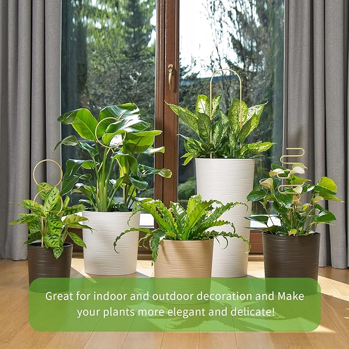 4 Pcs Small Metal Trellis for Potted Plants,Gold Trellis for Climbing Plants Indoor,Small Trellis for Potted Plants Support Stake House Plant Trellis for Garden Potted Plant,Hoya,Pothos,Flower