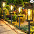 BesLowe Solar Pathway Lights Outdoor, 4-Pack Large LED Solar Light Outdoor Waterproof, Super Bright Outside Lights for Yard, Sun-Powered Landscape Lighting for Garden Walkway, Warm White