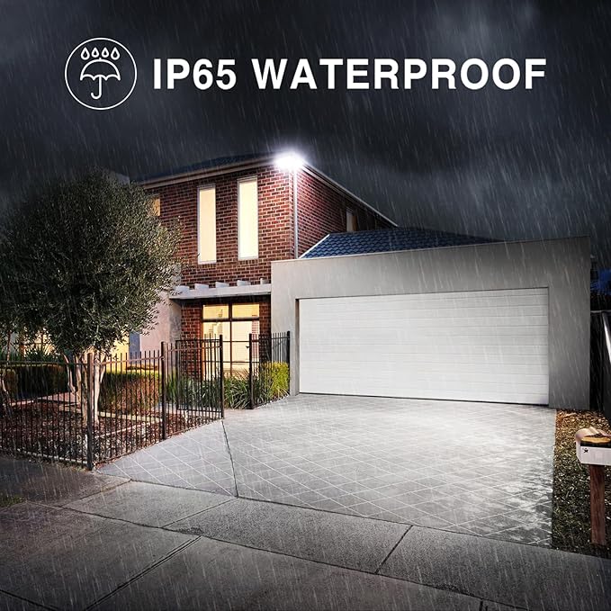 Onforu 130W Flood Lights Outdoor, 13000LM Brightness LED Light Outside, IP65 Waterproof LED Exterior Floodlight with 3 Adjustable Heads, 6500K White Outdoor Security Light for Yard Garage Eave