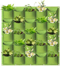 LITLANDSTAR Planter, 25 Pockets Hanging Vertical Wall Bag, Green (1.0 m × 1.0 m), Indoor-Outdoor Use