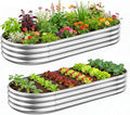GADI Metal Raised Garden Bed 2Sets Galvanized Planter Box for Vegetables, Flowers, Herbs, and Succulents
