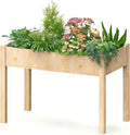 DUMOS Raised Garden Bed with Legs, 48x24x30 Inch Planter Box Outdoor with Liner for Herbs/Flowers/Vegetables, Elevated Wooden Garden Bed for Patio, Balcony and Backyard, Soft Wood