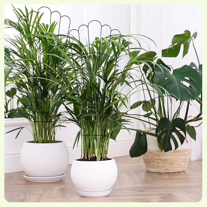 LEIFIDE 2 Pcs 33in Plant Trellis for Climbing Plants Indoor, Expandable Large Metal Trellis for Potted, Heavy-Duty Tall Rustproof Houseplant Support for Flowers Vine Ivy Pothos Hoya Monstera
