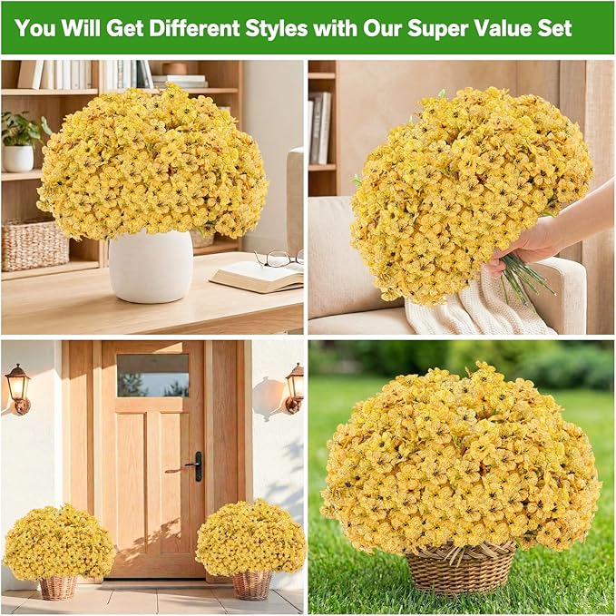 22 Bundles Artificial Flowers Outdoor, Faux Flowers UV Resistant with Plastic Plants, Faux Silk Flowers for Outdoors Outside Front Porch Hanging Planter Window Box Garden Decoration