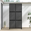 Casaphoria Metal Privacy Screen Outdoor, 72" H x 35" W Freestanding Decorative Privacy Screen for Patio Deck Balcony Garden with Stable Base, Black-Parallel