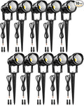 6W 700LM Low Voltage Landscape Lighting, 12V AC/DC 3000K Warm White LED Low Voltage Landscape Lights, IP65 Waterproof Outdoor Spotlights with Connectors for Garden Tree Yard 10Pack W01SLP1006