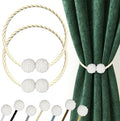 Hion Magnetic Curtain Tiebacks Beige 2pcs, Curtain Tiebacks Buckles Holdbacks Holders Hooks Clip for Home Bedroom Office Decorative Curtain