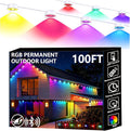 Permanent Outdoor Lights, 100ft Smart Eave Lights with RGB LED Light, IP67 Waterproof, App Control, DIY RGB Light for House Halloween Decorations
