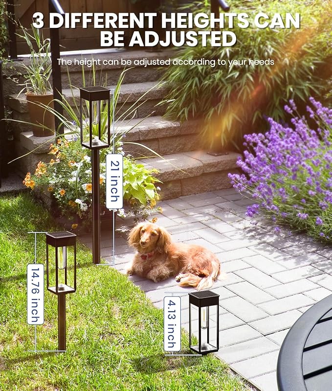 Bright Solar Pathway Lights Outdoor, 6 Pack IP65 Waterproof Solar Garden Lights for Outside Lighting, Yard Path Lawn Walkway Driveway Landscape (Warm White)