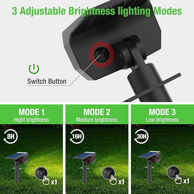 nipify 6 Pack Solar Lights Outdoor Waterproof, Motion Sensor Spot Lights 3 Modes Solar Powered Spotlights 2-in-1 Auto On/Off Landscape Lighting for Outside Yard Wall Garden, Cool White
