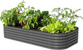 Vego garden Raised Garden Bed Kit, 17" Tall 10 in 1 Jumbo Modular Raised Garden Beds, Metal Planter Box for Vegetables, Flowers, Herbs, Modern Gray