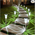 DenicMic Solar Lights Outdoor 15 Pack Waterproof 6000K Cold White LED Stainless Steel Stake Outside Lights for Yard Pathway Garden Driveway Walkway Landscape Path Lighting