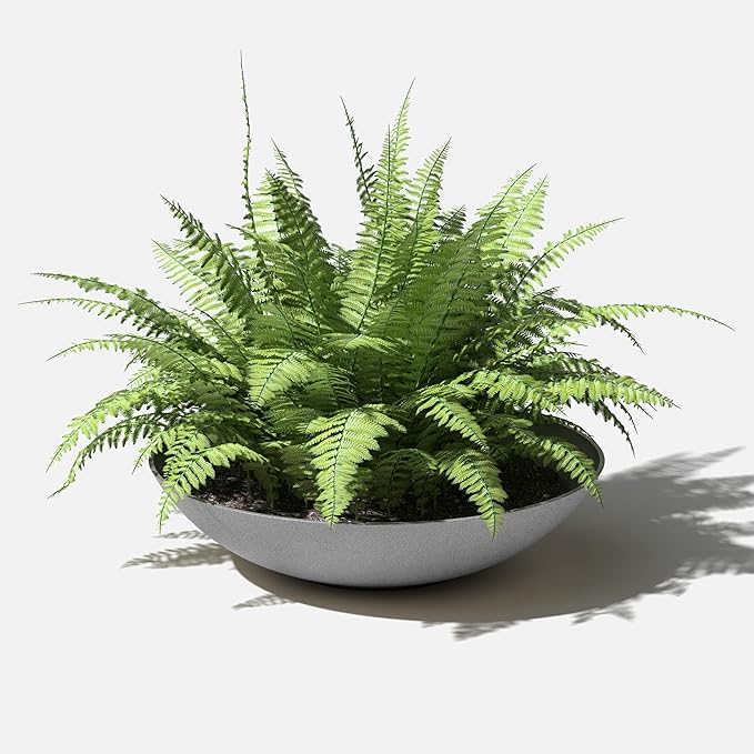 Veradek Mason Series Lane Bowl Planter| for Indoor or Outdoor Tabletops/Gardens |Made from Plastic-Stone Composite with Drainage Holes|Modern Décor for Flowers, Succulents, Small Plants