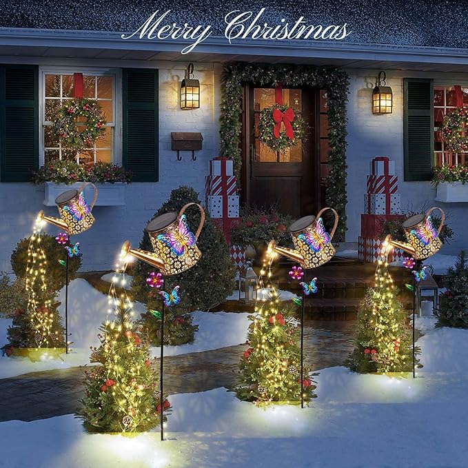 Solar Watering Can with Lights Outdoor Garden, 41" Tall Waterproof Garden Stake Lights Decoration for Yard Lawn Patio Pathway Front Porch Landscape Gardening Gifts for Mom Grandma Women Birthday Gift