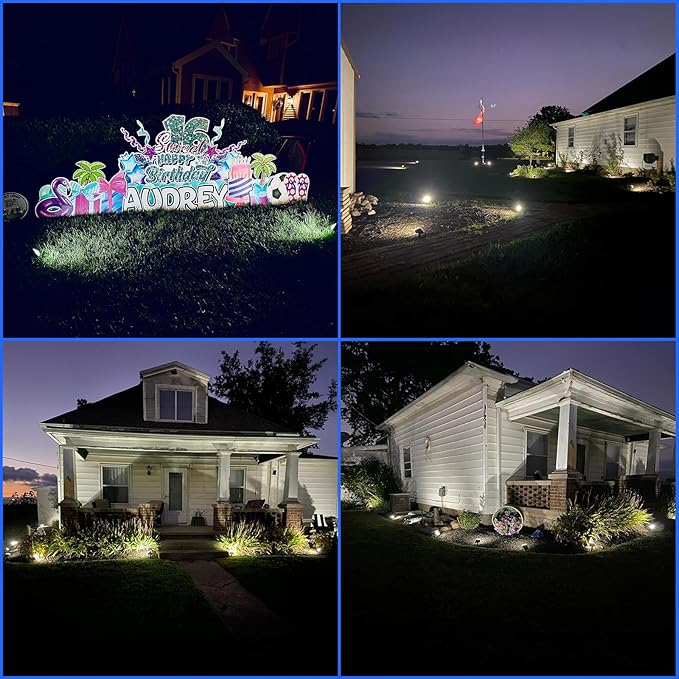 Sucolite 6-Pack Solar Spot Lights Outdoor Waterproof IP65, 3 Lighting Modes 2-in-1 Solar Landscape Spotlights for Yard, 59 LED Solar Powered Wall Lights for Garden Pathway Driveway Walkway, Cool White