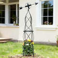 41-Inch Metal Obelisk Trellis – Elegant Garden Support for Climbing Plants, Perfect for Outdoor Rose Bushes and Tall Vines, Durable Metal Design with Arrow Top for Indoor and Outdoor Use