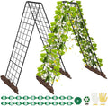 Heavy Duty 2 Pack 50"x17" Adjustable A-Frame Trellis for Climbing Plants Outdoor, Metal Rust-Proof Garden Trellis, Dense Grid Climbing Frame Trellis for Raised Beds, Cucumber, Tomatoes Outdoor