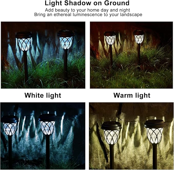 EXCMARK 10 Pack Solar Lights Outdoor Garden Pathway Solar Powered Yard Lights for Walkway Sidewalk Driveway.