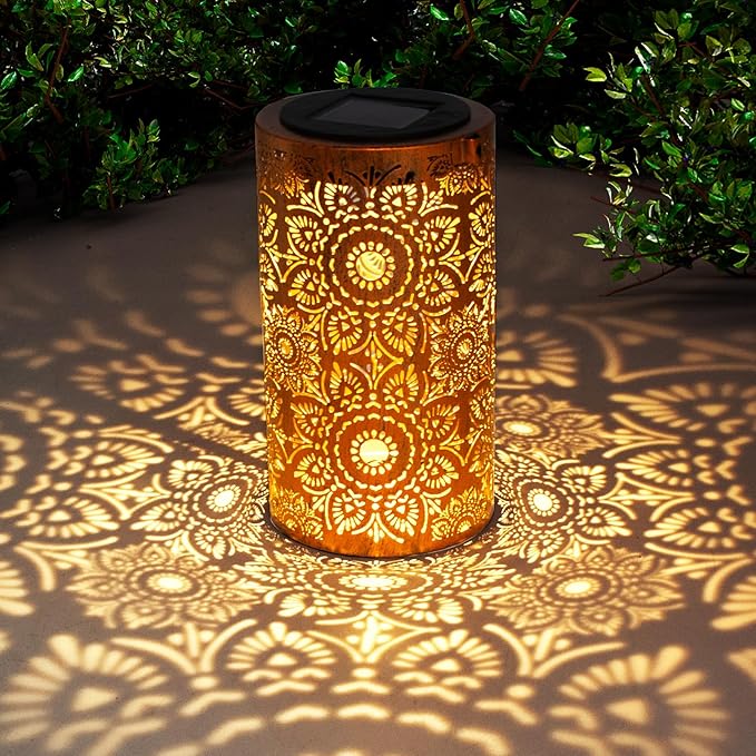 Solar Lanterns Outdoor Hanging Lantern Lights,Sunflower Metal Decor Lanterns-Waterproof LED Decorative Light for Garden Patio Yard Lawn Backyard Front Porch as Gifts for Mom Grandma Women