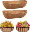 Riare 2 Pack 24 Inch Trough Coco Coir Liners for Planters, Pre-Formed Coconut Coir Replacement Liner Natural Coco Fiber Window Box Liners for Wall Planter, Window Basket Deck Railing Planter