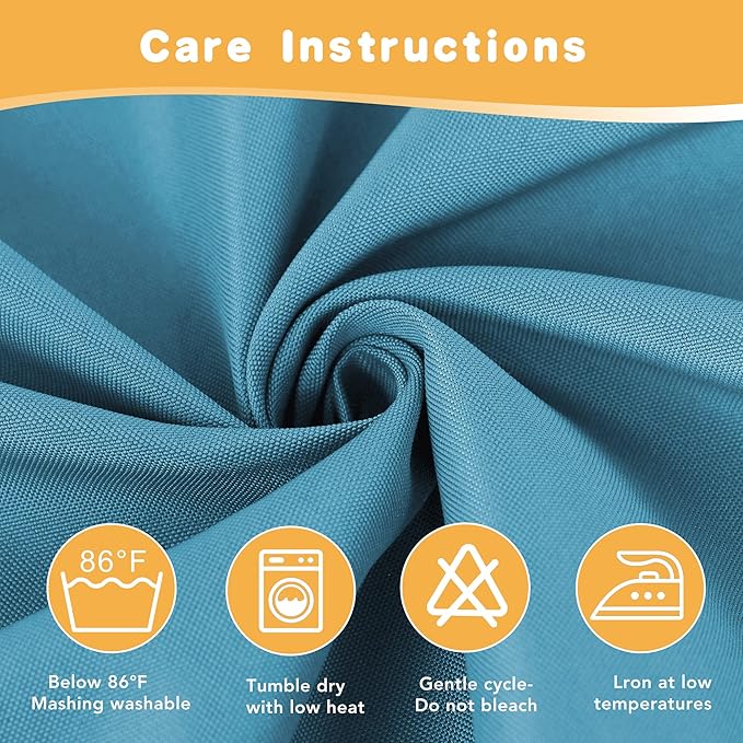 HolidayIdeas Extra Wide Outdoor Curtains for Patio Waterproof, 2 Panels - 110 x 95 Inch - Privacy & Light Filtering Curtains Grommet Outside Curtains for Porch, Gazebo, Pergola, Backyard (Teal