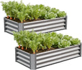 Galvanized Raised Garden Bed,Outdoor Planter Box Metal Patio Kit Planting Bed for Vegetables Flowers Herb (Galvanized, 4x2x1ft-2p)
