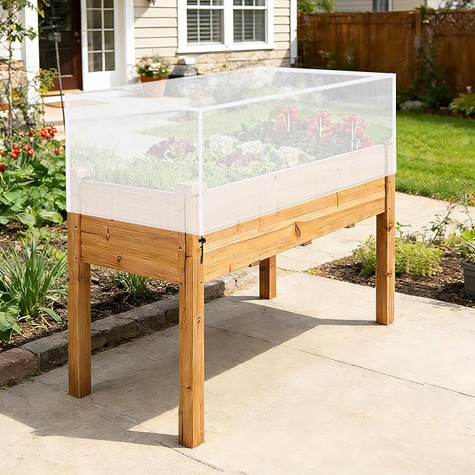 2 Pack Garden Netting for Raised Beds, 37.4" x 19.6" x 19.6" Garden Bed Insect Bird Netting Cover, Raised Garden Bed Plant Cover Mesh Pest Barrier Screen for Protecting Vegetables Fruits Flowers