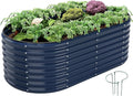 Galvanized Metal Planter Raised Garden Bed Kit for Gardening Outdoor，6x3x2ft Planter Grow Garden Box Raised Flower Bed，Long Vegetable Clearance Herb Raised Garden Beds For Container Gardening