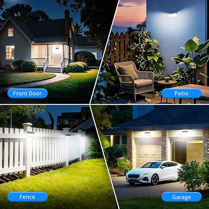 Aootek Solar Lights Outdoor 182 LEDs 2500Lm Solar Motion Sensor Lights IP65 Waterpro of with Wide Anglefor Patio Garden Garage Yard Front Door(2pack)