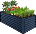 Best Choice Products 6x3x2ft Outdoor Metal Raised Garden Bed, Deep Root Box Planter for Vegetables, Flowers, Herbs, 269 Gallon Capacity, 100% Non Toxic Materials - Navy