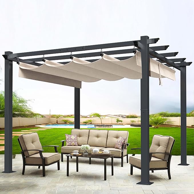 SCOCANOPY Light Beige Replacement Cover Compatible with Home Depot Hampton Bay Pergola # GFM00467F,GFM00469A