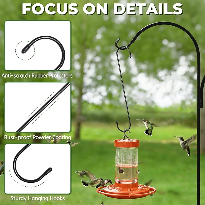 Large Garden S Hooks, 16 Inches Long Plant Hangers Outdoor, Metal Plant Hooks for Hanging Planters, Flower Baskets, Pots, Bird Feeders and Festival Decorations (SSL6)