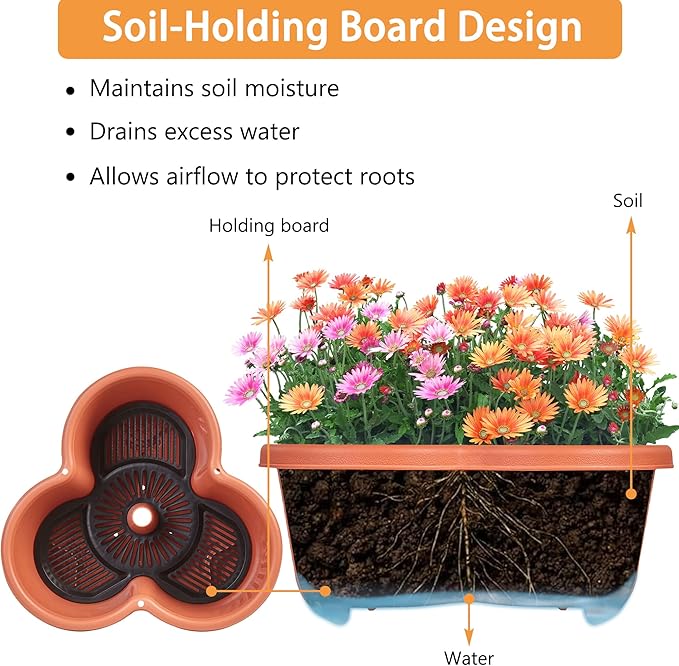 VECELO 7 Tier Vertical Garden Planter, Self Watering Stackable Planters with Wheels for Strawberries, Herbs, Flowers, Vegetables, Red