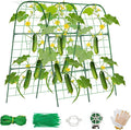 Cucumber Trellis for Raised Bed, U-Shape Garden Trellis for Climbing Plants Outdoor, Metal Arch Vegetables Trellis, Plant Support for Grape Vine Beans Squash Peas Flower