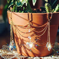 Sun Catcher Plant Hanger with Beads and Glass Crystal Beaded Plant Accessories for Indoor Home Rainbow Decor Pot Accessory(Flower Pot Not Included) (Heart)