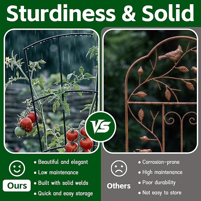 4 Pack 56'' Indoor Plant Trellis for Potted Plants Climbing Outdoor Metal Garden Trellis Houseplants Flowers Vine Ivy,Fan Shape, Black