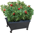 Emsco Group City Picker Raised Bed Grow Box – Self Watering and Improved Aeration – Mobile Unit with Casters