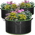 50 Gallon Large Grow Bags 3 Pack - 320G Thickened Nonwoven Aeration Planter with Reinforced Handles, Heavy Duty Black Cloth Pots for Garden Outdoor Large Plants Vegetables Flowers