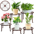 Plant Stand Indoor 5 Pack Brown Metal Plant Stands Outdoor Heavy Duty Flower Pot Stands for Multiple Plants Rustproof Iron Round Plant Holder for Plants Indoor Planter for outdoor plants & Garden Decor ﻿