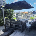 PURPLE LEAF Patio Umbrella 10' X 10' Rectangle Cantilever Umbrella Large Aluminum Outdoor Umbrellas with 360-degree Rotation & UPF40+ Premium Fabric for Deck Pool Garden Yard, Graphite Grey