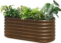 SnugNiture Galvanized Steel Raised Garden Bed Kit, 4x2x2 ft Large Metal Planter Box Outdoor for Gardening Vegetables, Flowers and Fruits