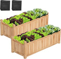 VIVOSUN 3.6 x 1.3Ft Wooden Raised Garden Bed, 43.5 x 16 x 14 Inches, Outdoor Wood Planter Box with Screwdriver and a Liner for Garden, Patio, Balcony, Backyard and Outdoors, 2Pcs