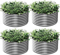 4 Pack Tall 2x2x1.5ft Round Galvanized Raised Garden Bed Outdoor, Metal Garden Bed for Vegetables, Above Ground Garden Box for Flower, Steel Raised Beds for Gardening