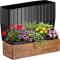 BreezeHug 36 Pcs Plastic Planter Liners Rectangular Plastic Inserts 10.5" x 3" x 3.5" for Planter Window Box Indoor Outdoor Flower Arrangement Succulent Garden Windowsill Home Decor
